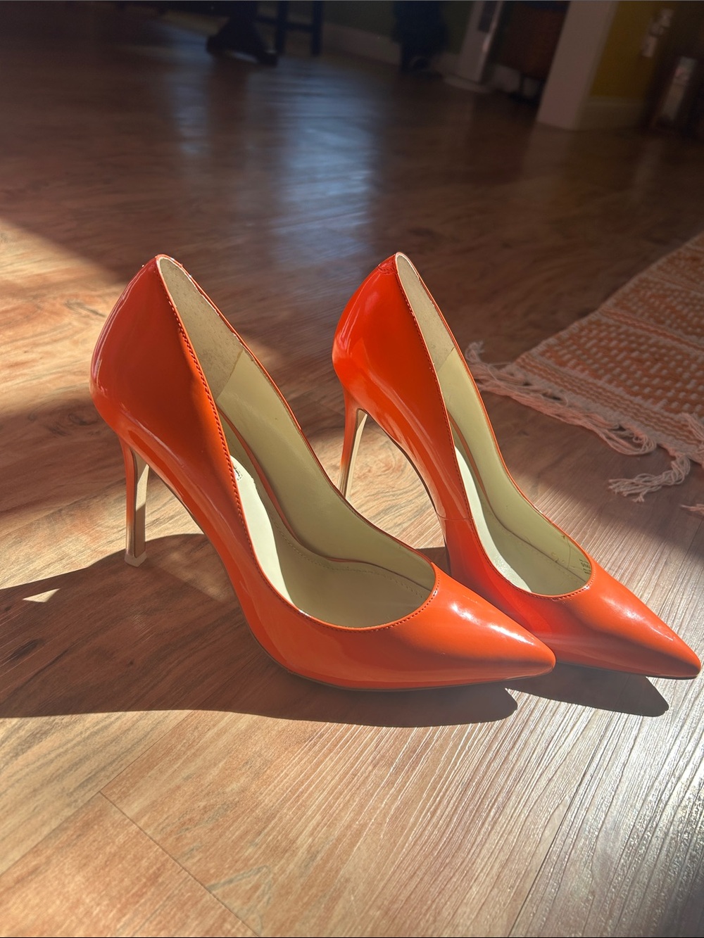 Women's BCBGeneration Patent Pointed-Toe Stiletto Pumps - Orange
